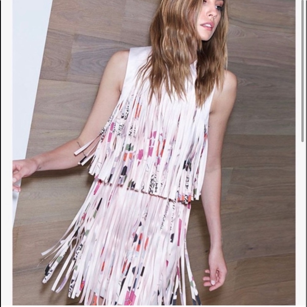 ALEXIS Eleanor BOTANICA Pink Fringe Mini Dress M